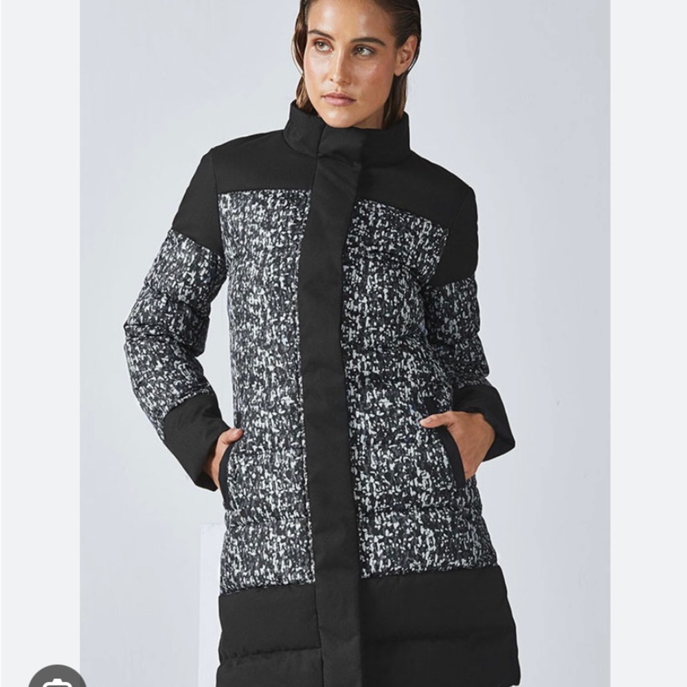 Fabletics Black and White Waco Puffer Jacket-Confetti Print